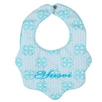 پیشبند دخترانه گلدوزی طرح گل آبی